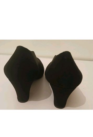 Cefalu Brumabe Black Suede Leather Court Shoes EU35 UK2 Block Heel BNIB  CAN POST