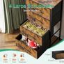 Narrow Chest of Drawers with 4 Drawers, Small Chest of Drawers with Fabric Drawer, Sturdy Steel Frame, Wooden Top, Suitable for Bedroom and Living Room, Retro Image 3