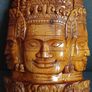 Vintage Mask Wood Carving Face Cambodian King Jayavarman VII from Temple Bayon Image 3
