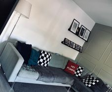 Ikea Landskrona sofa armchair and footstool