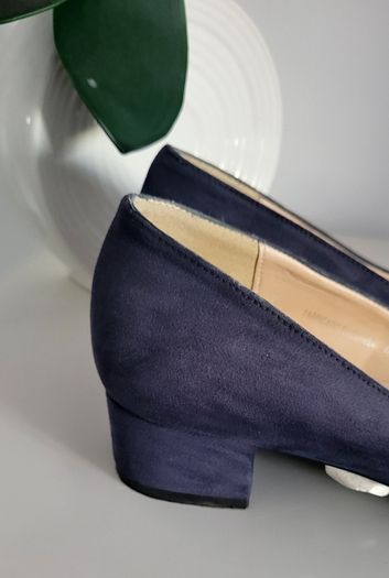 El Cortes Ingles navy suede pointed court shoes Sz 41 (Fit 7-7.5Uk) - Bnwt Rrp 59.99