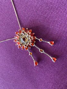 9 Carat Gold Chain with Orange Citrine Pendant