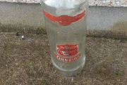 Smirnoff volka 3 litre bottle ,,with cork ,nice patina condition, handy for 1 or 2 euro coins ,etc ,,or display advertising item for home bar etc ,sold as is,