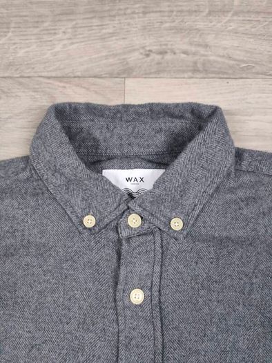 Wax London Button Down Herringbone Shirt Mens L/XL