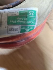 Orange 2-core Cable 1mm x 25m