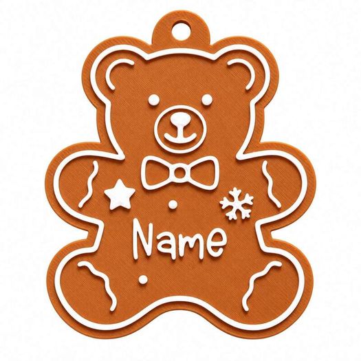 Personalised Gingerbread Christmas Gift Tags, Set of 8 3D