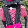 Multi Coloured Pink & Black Witch Costume & Witch Hat Image 8