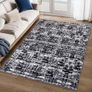 Rug for Living Room 120x180, Black Abstract Soft Bedroom Rug Non-shedding Image 8