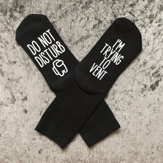 Among Us Inspired Kids & Adults Socks, Venting, Sabotage, Imposter, Do Not Disturb, Stocking Filler, Gaming, Gamer Gift, Teen, Teenager