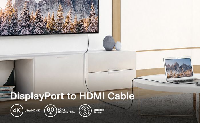 iVANKY 4.5M Active DisplayPort (Male) to HDMI (Male) UHD (4K@60Hz) Gold-Plated/Nylon-Braided Cable (Brand New/Warranty)