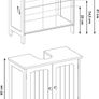 _Vanity unit, vanity unit, vanity unit, bathroom cabinet with 2 doors, adjustable shelf, lots of storage space, free-standing, country house style, 60 x 30 x 60 cm, white Image 5