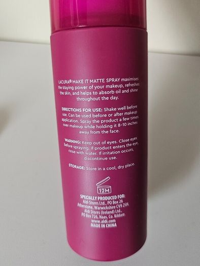 Mattifying makeup setting spray  Lacura
