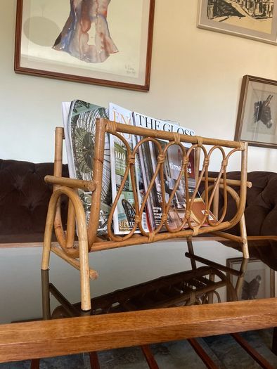 Vintage MCM Bamboo Magazine Rack