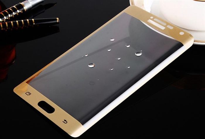 Full Curved 3D Tempered Glass Protector For Samsung Note Edge N9150 - Gold