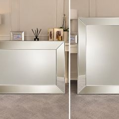 Large contemporary bevelled glass mirror