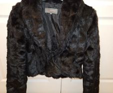 Black Faux Fur Shrug