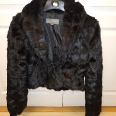 Black Faux Fur Shrug