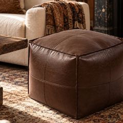 Moroccan Style Dark Brown Storage Pouffe