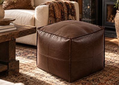Moroccan Style Dark Brown Storage Pouffe