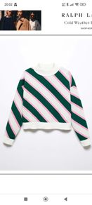 Mango colour block stripy short winter jumper S