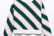 Mango colour block stripy short winter jumper S