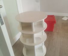 rotating trolly storage unit on wheels