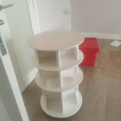 rotating trolly storage unit on wheels