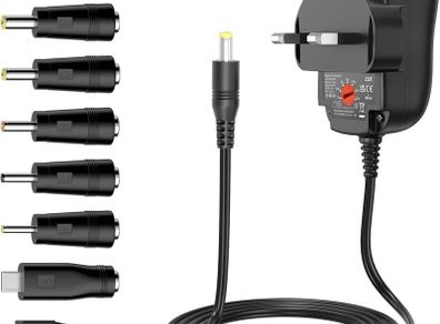 Zolt 12W Universal Power Adapter 3V 4.5V 5V 6V 7.5V 9V 12V Power Supply AC DC Adaptor for Household Electronics, 1000mA Max.