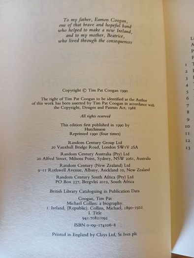 1st Ed. Michael Collins. A Biograpjy 1990. Irish History. Vintage.