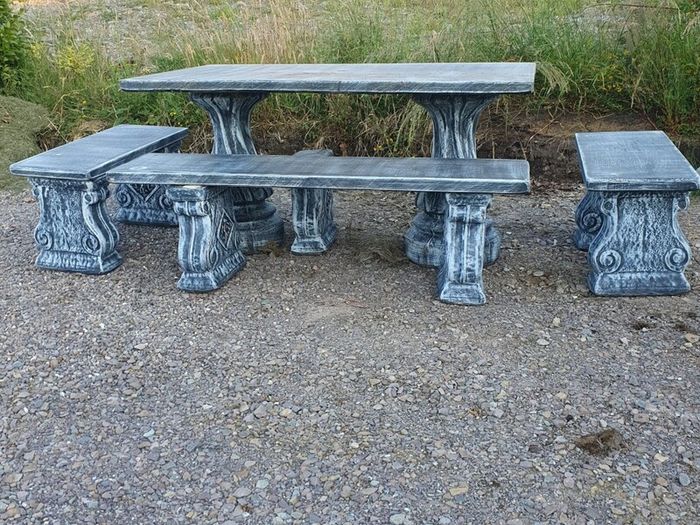 Solid Concrete Garden Dining Set
