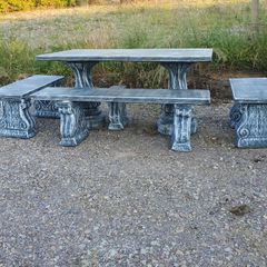 Solid Concrete Garden Dining Set