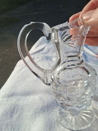 Tyrone Crystal Cut Glass Milker and Sugar Bowl