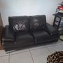Genuine black leather 3 seater sofa Image 4