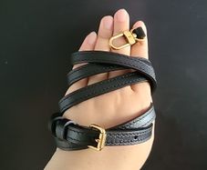 Authentic Louis Vuitton Cross Body Leather Strap in Black and Gold Hardware