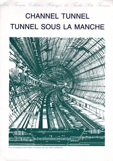 1994 Great Britain & France Joint Issue Presentation Pack to celebrate opening of Channel Tunnel with set of each countries Commemorative Stamps with First Day of Issue cancel incl embossed cancel