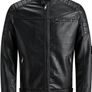 Biker style faux leather jacket Image 7