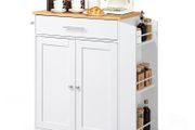 Kitchen Island Cart with Storage Mobile Rolling Storage Island on Swivel Wheels with Drawer