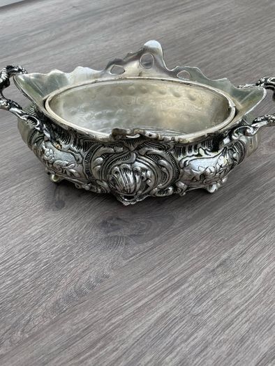 Vintage Ornate Silver Plated Style Jardiniere Centrepiece with Removable Liner