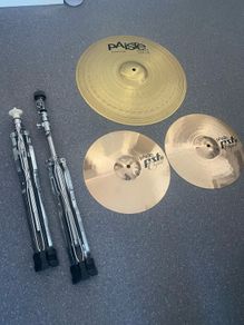 Paiste 12 PST8 Reflector Cajon Hats Paiste 18 Crash Ride 101 Brass Cymbals