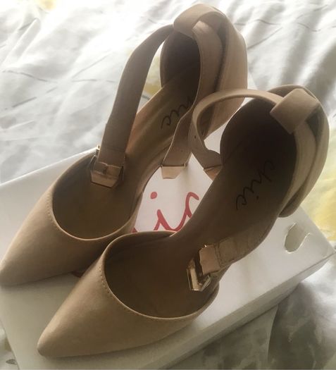 Chic suede high heels still in their box size 3