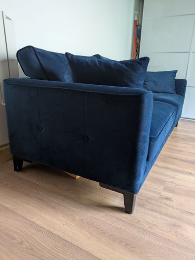 Navy Velvet 3 seater sofa & 2 armchairs