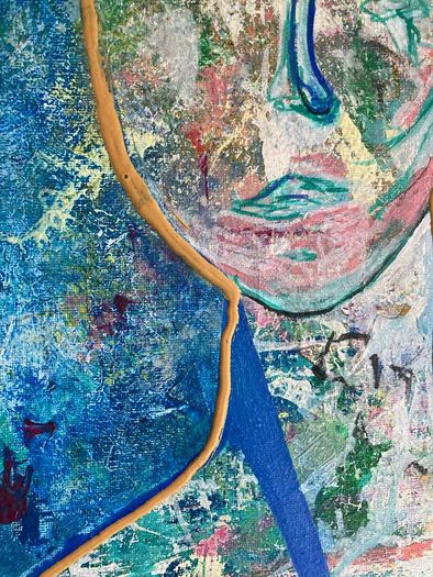 Original Abstract Painting Abstract Figurative eclectic Hero Piece Colour Contrast for minimalist space
