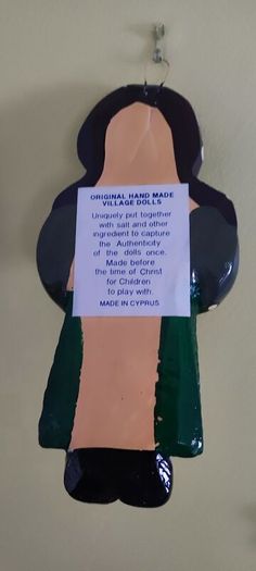 Vintage MARION ARISTEDOU MGA Cyprus Ceramic Clay Figurine or Doll or Wallhanging