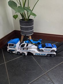 Police truck,car and helicopter