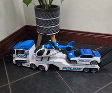 Police truck,car and helicopter