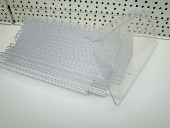 50 Clear Perspex Plastic Slat Wall Shelf - Shoes Display - Suits Many Uses