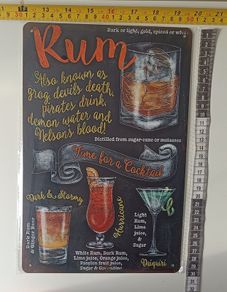 Rum Tin Metal sign