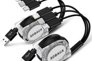 3 in 1 Retractable Charging Cable 2Pack/3.3ft,Fast Charge USB Charger Cord with iP/Type C/Micro USB Port Compatible Phone 11 Pro Max XS XR X 8 7 Plus Samsung Galaxy Google Pixel LG Huawei