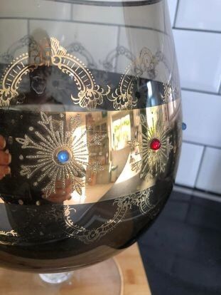 50% off ad dry!!! Large chalice vase lovely diamond detail