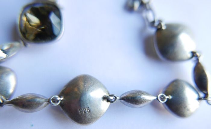 Vintage Sterling Silver 925 Multi Stone Bracelet length 8,5" - 20,9g